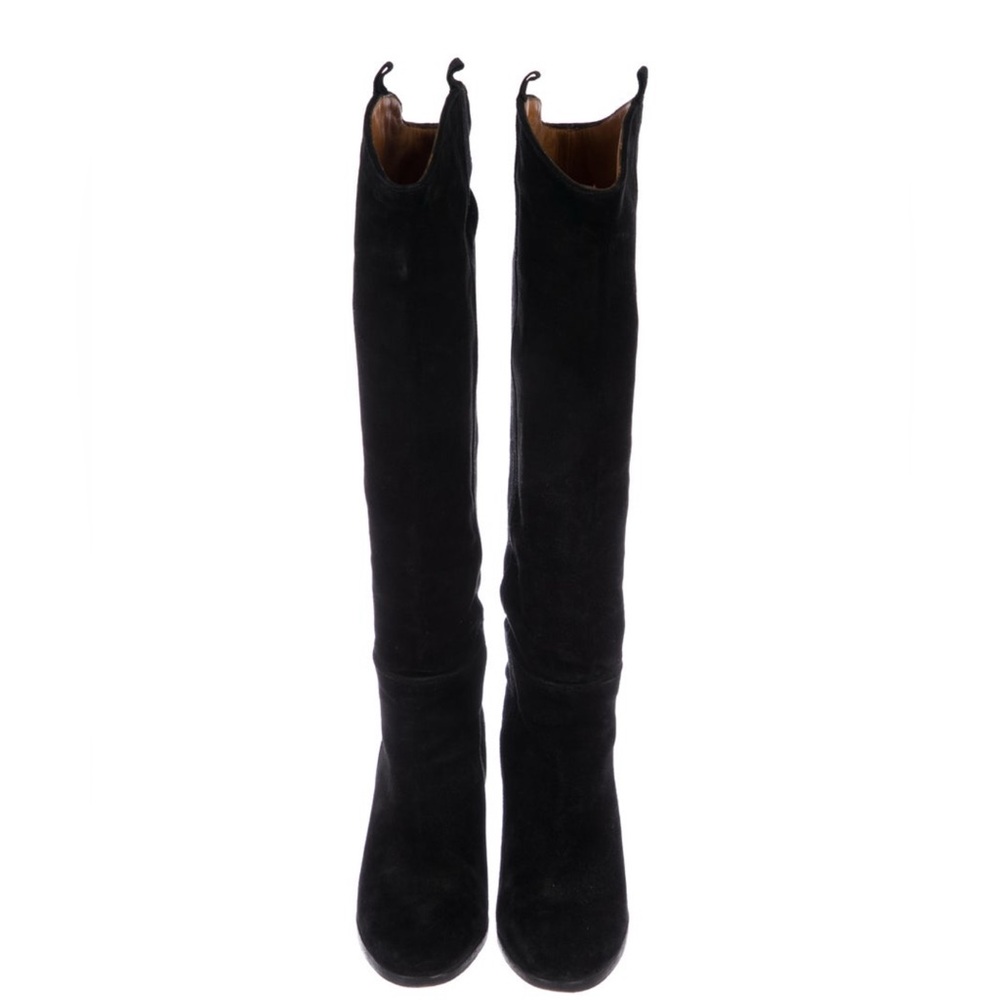 Isabel Marant Suede Gaucho Knee-High Pullover Boots Black 37 GUC - Picture 4 of 10